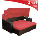 MAUI OUTDOOR WICKER PATIO SUN BED WITH CANOPY TANG
