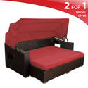 MAUI OUTDOOR WICKER PATIO SUN BED WITH CANOPY TANG