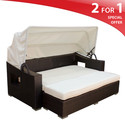 NEW COMFY MAUI OUTDOOR WICKER PATIO SUN BED WITH C