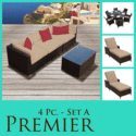 5PC Outdoor Wicker Patio Set Luxury Furniture & 7P
