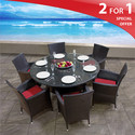 New Outdoor Wicker Patio Furniture Pluto 60" Dinin