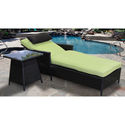 Tk Classics-Cancun Wicker Patio Chaise Lounge W/Ta