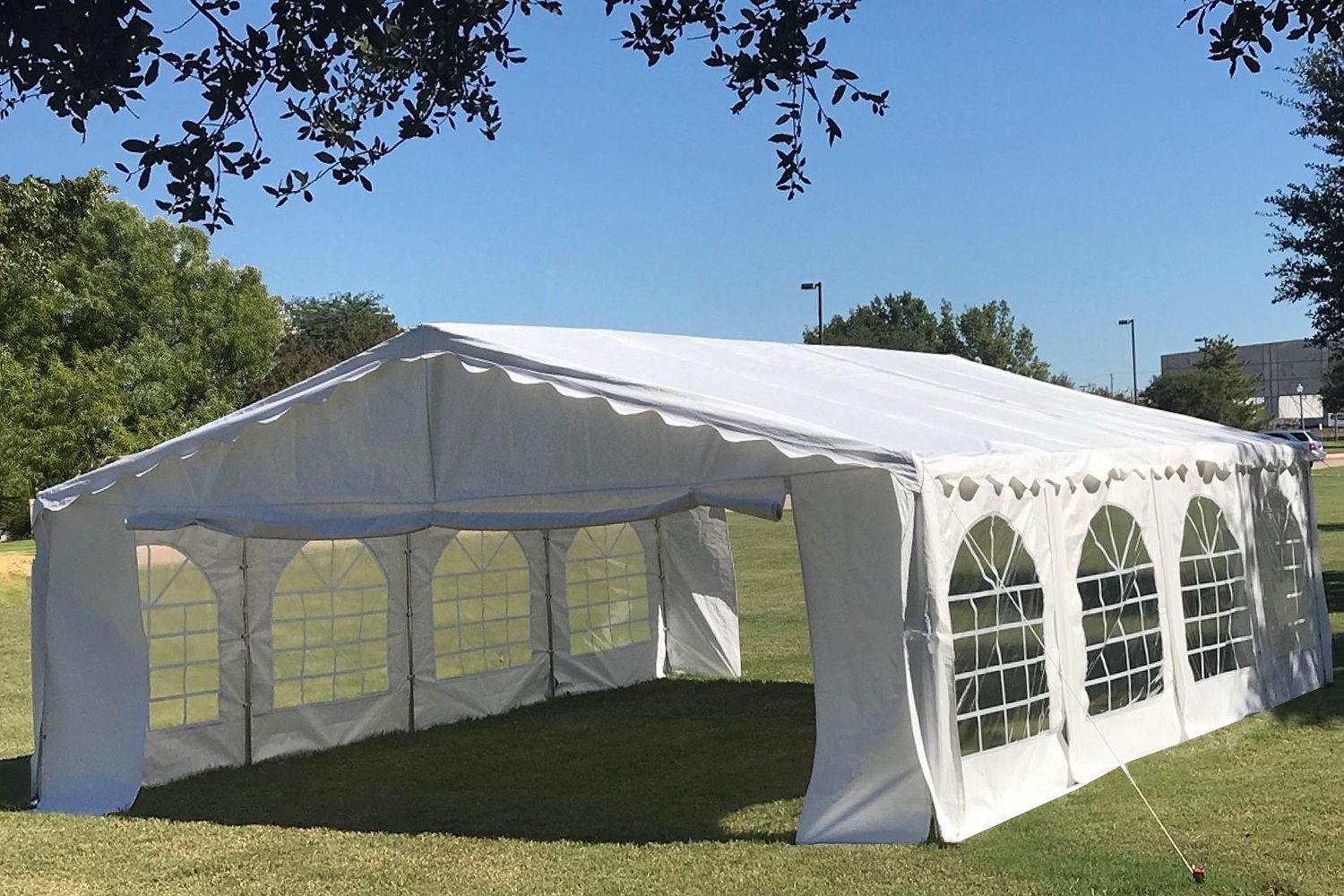 26'x16' Budget PE Party Tent Wedding Canopy Shelter with Waterproof Top
