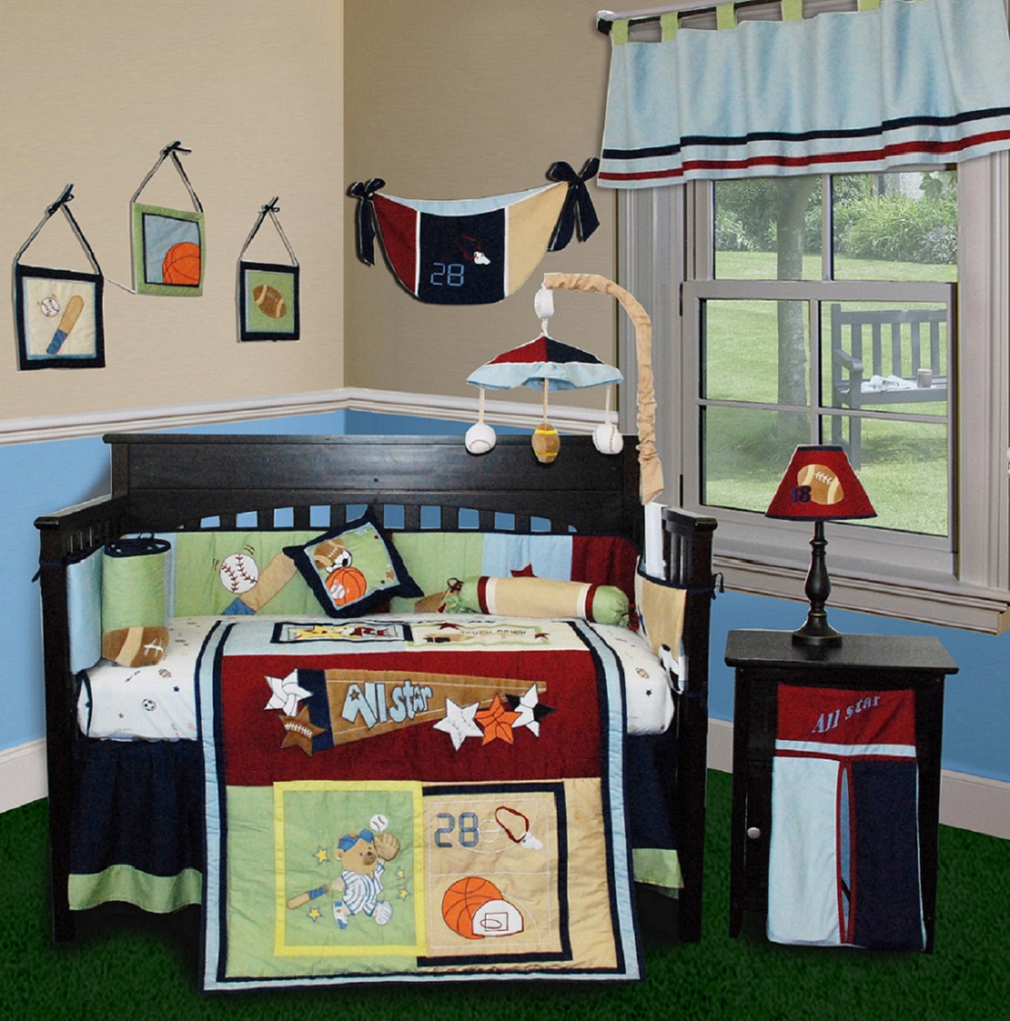 all star crib bedding