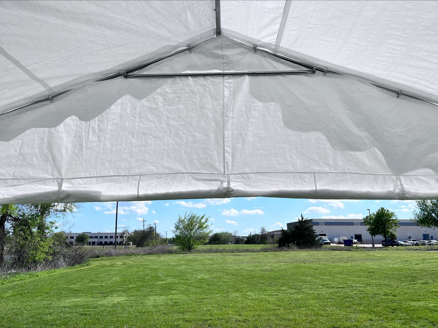20'x16', 26'x16' Budget PE Wedding Party Tents, Bags Sold