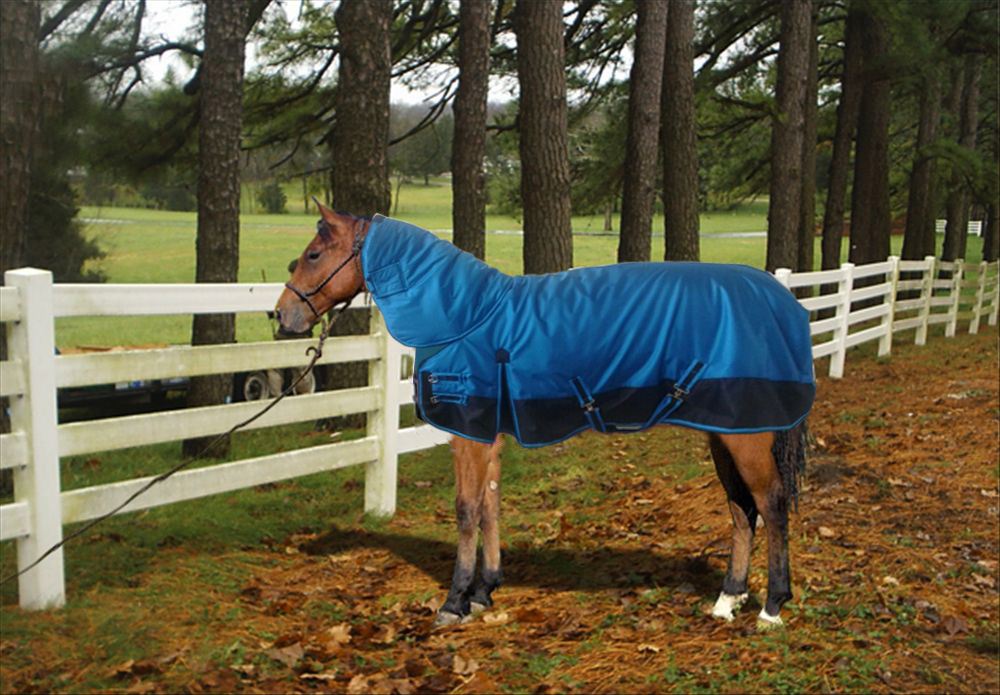 1680D TURNOUT WATERPROOF HORSE BLANKET 002 w NECK COVER Size from 69