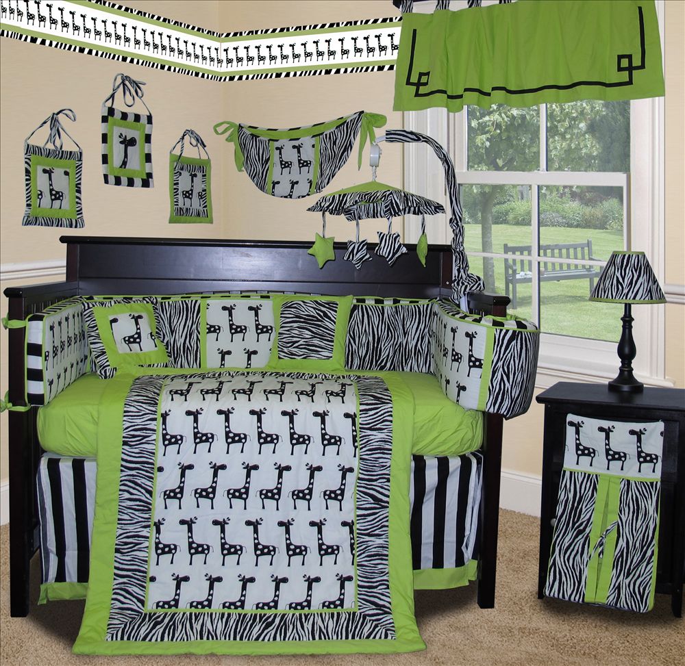 black nursery bedding