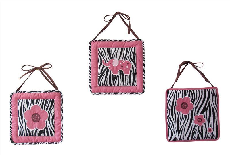 Baby Boutique Pink Zebra 15 pcs Nursery Crib Bedding Set