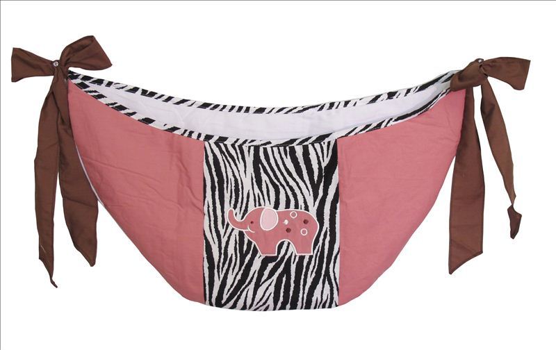Baby Boutique Pink Zebra 15 pcs Nursery Crib Bedding Set