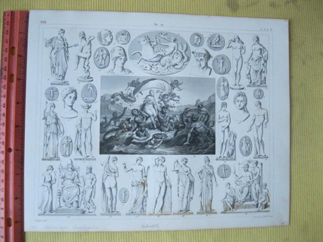 Vintage Print,APHRODITE,1851 Iconographie Encyclopedia. | eBay