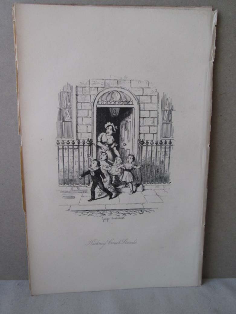 Vintage Print Hackney Coach Stands Boz Cruickshank 1877 Ebay