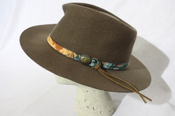 SIma International Vented Khaki Safari Fedora Hat Medium SIMA International Hat Mens Medium Beige Brown Band Vented  main image 4
