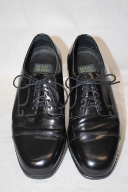 NUNN BUSH Black Leather Dress Flex Mens Oxford Style Cap Toe 