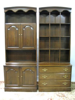 Pair of Vintage Solid Cherry Ethan Allen Two-Piece Bonnet Top Wall