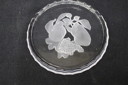 Val St. Lambert Crystal Intaglio Gardenia Brussels Wine Coaster