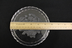 Val St. Lambert Crystal Intaglio Gardenia Brussels Wine Coaster