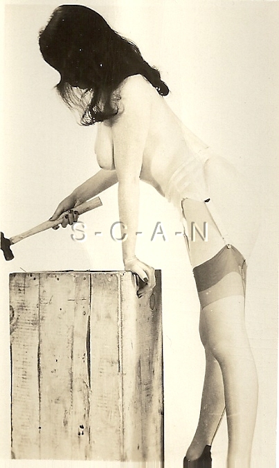 Vintage 1940S-60S- Original Nude Pinup Rp- Garter -1767