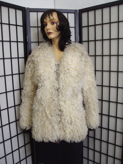 MINT NATURAL CURLY LAMB SHEEP FUR JACKET COAT WOMEN WOMAN