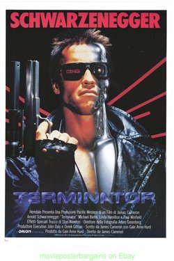 THE TERMINATOR MOVIE POSTER 27x40 Inch ITALIAN Original CP ARNOLD