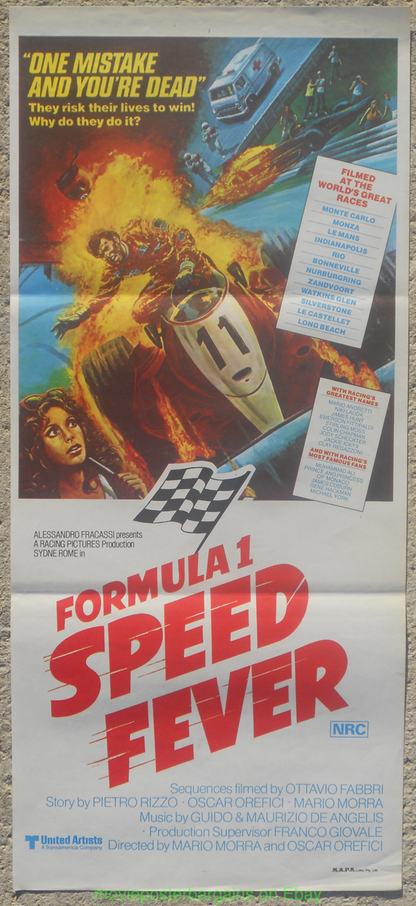 FORMULA 1 SPEED FEVER MOVIE POSTER Australian Daybill 1978 RACING Film ...