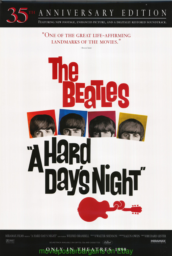 A Hard day/'s night The Beatles #2 movie poster print