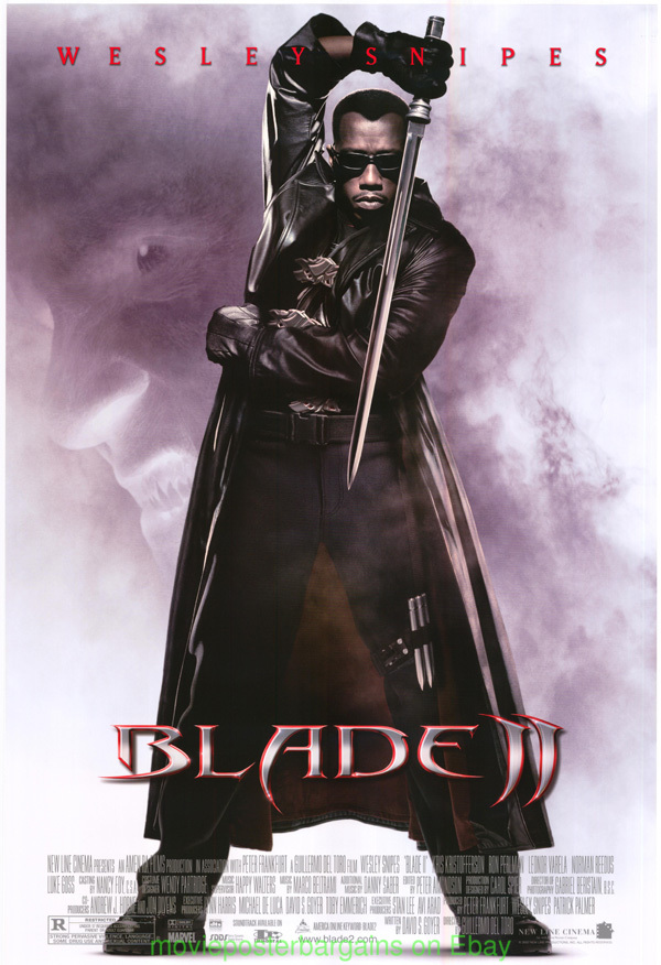 BLADE II BLADE 2 MOVIE POSTER Original DS 27x40 WESLEY SNIPES VAMPIRE ...