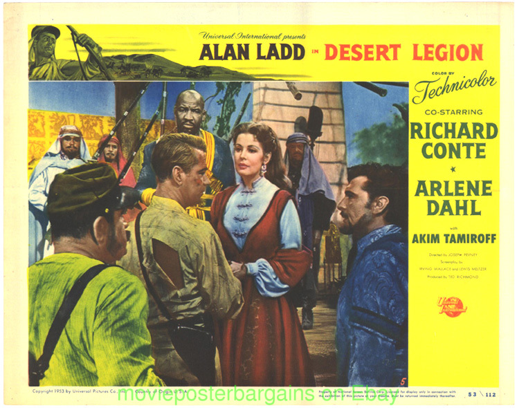 DESERT LEGION LOBBY CARD size MOVIE POSTER Card # 5 ARLENE DAHL ALAN ...