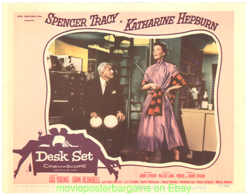 Desk set Spencer Tracy Katharine Hepburn movie poster