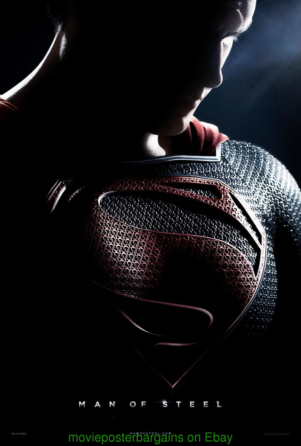 man of steel movie poster ds 27x40 advance style   3 free super