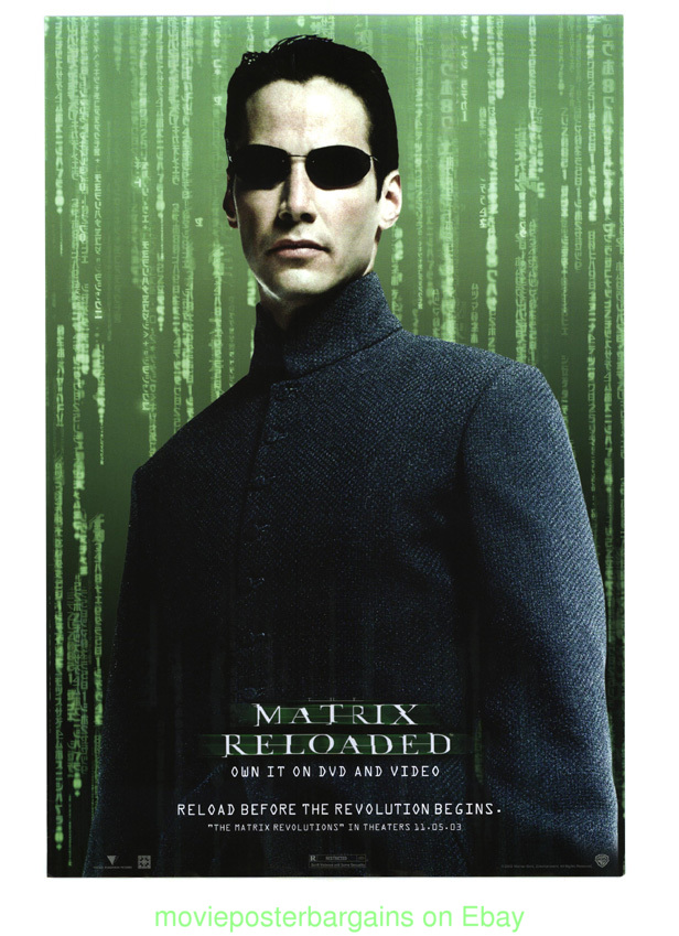 MATRIX RELOADED MOVIE POSTER Original Set Of 4 Video Mini--Sheets KEANU ...