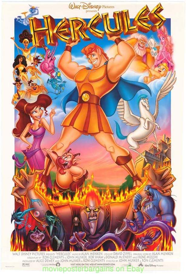 hercules movie poster 18x27 mini sheet disney animation