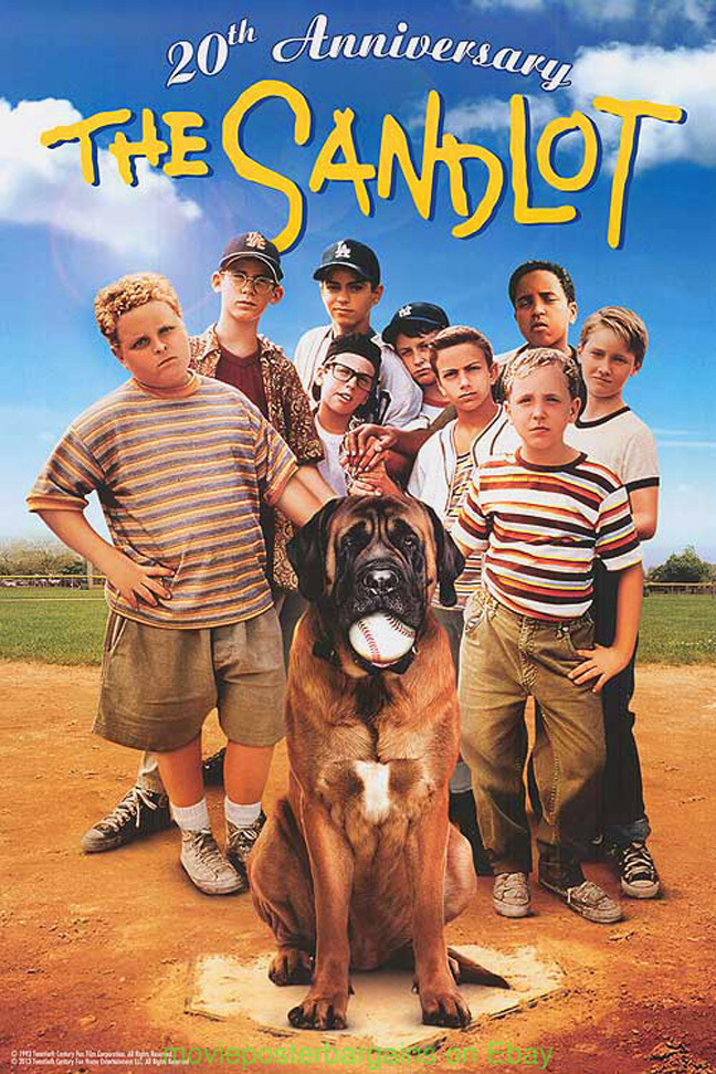 THE SANDLOT MOVIE POSTER 20TH ANN. ORIGINAL 27x40 ONE SHEET BASEBALL ...