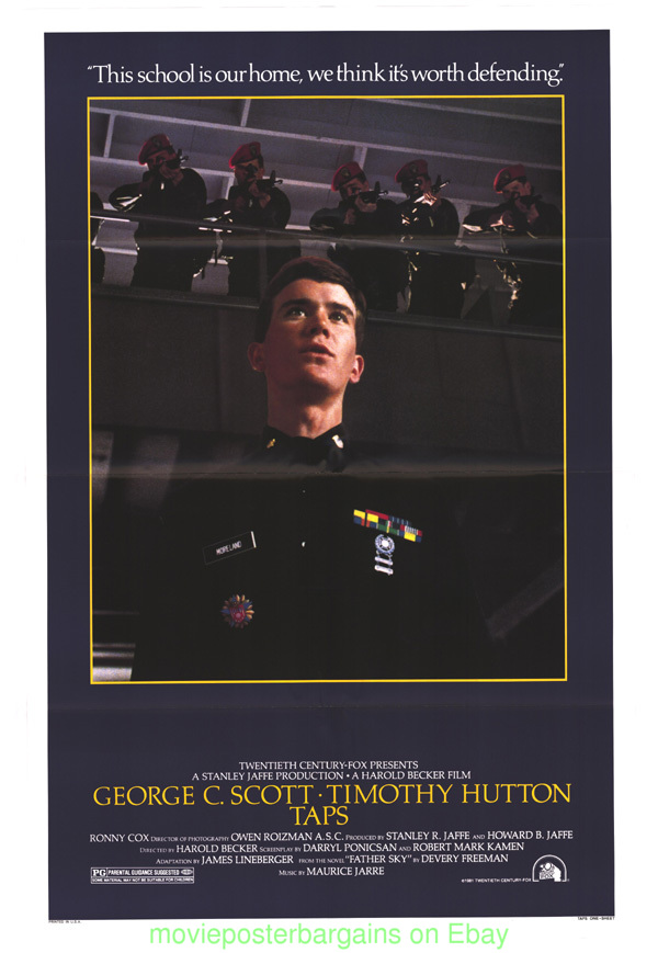 taps movie poster original folded 1981 tom cruise