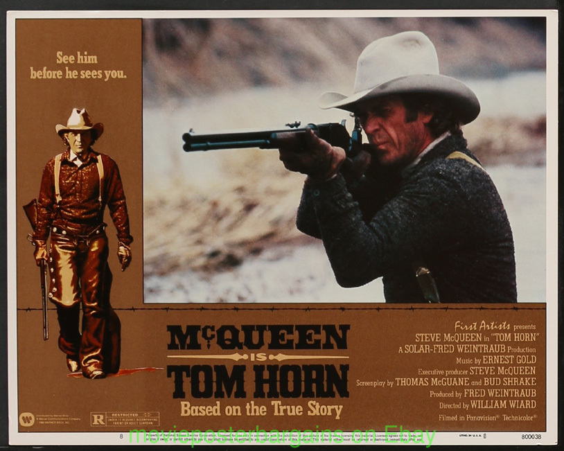 TOM HORN Original Lobby Card 11x14 Size Movie Poster 3 Card's STEVE ...