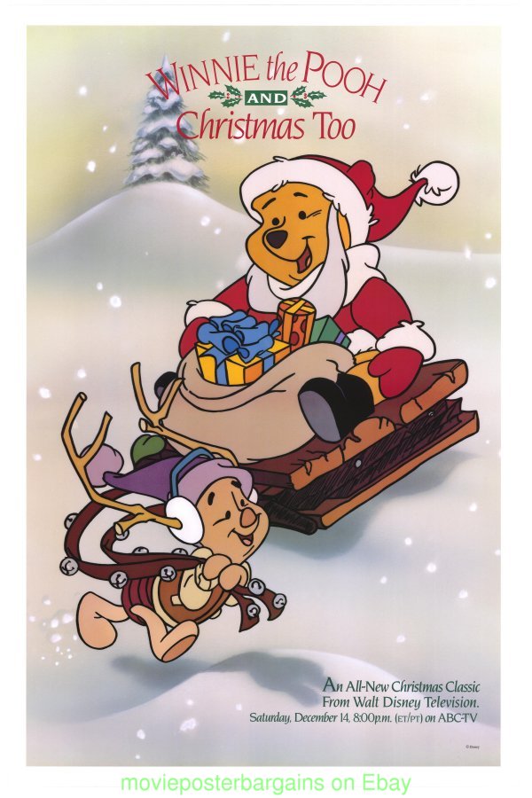 WINNIE THE POOH AND CHRISTMAS TOO MOVIE POSTER 1991 TV | eBay