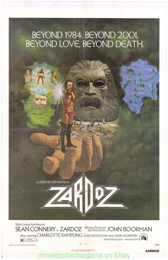 ZARDOZ MOVIE POSTER Original 1974 Linenbacked 27x41 Fine