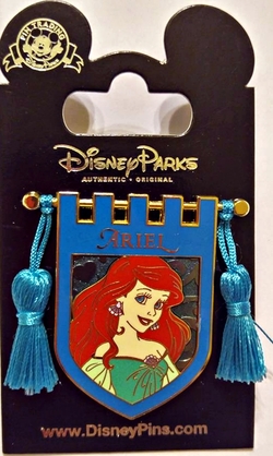 Ariel in shiny dress Disney Parks 2 Pin Lot Little Mermaid Banner Tassel