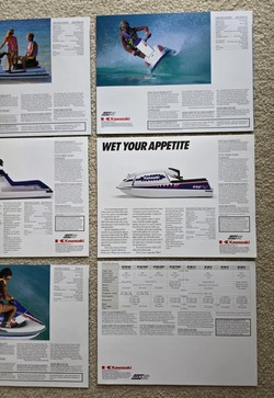 1991 KAWASAKI Jet Ski Watercraft Dealer Brochure Lot Of 6 TS X-2