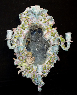 STUNNING! Antique DRESDEN MEISSEN 19th C Porcelain CANDLE HOLDER