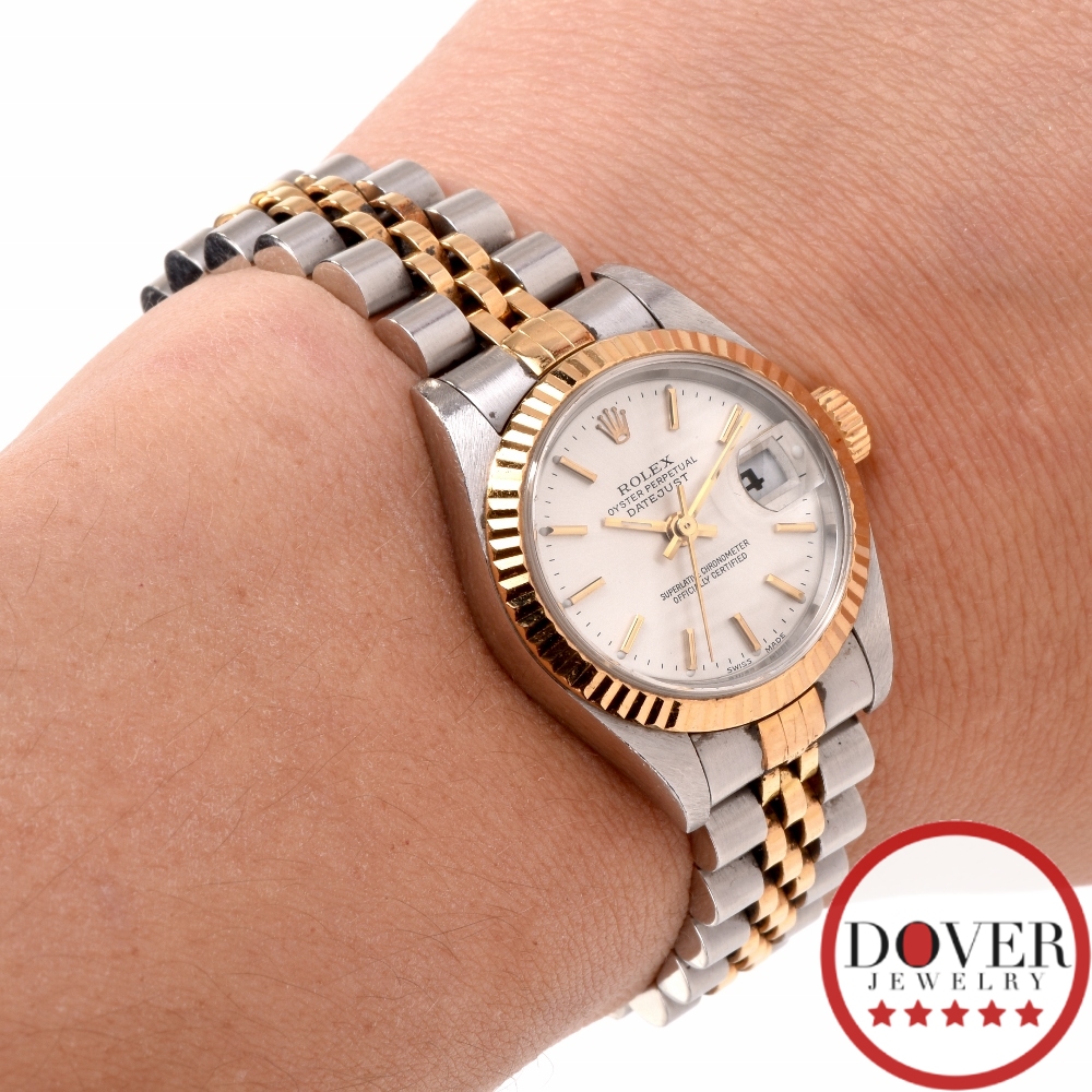ladies rolex oyster perpetual datejust 8570f 18k