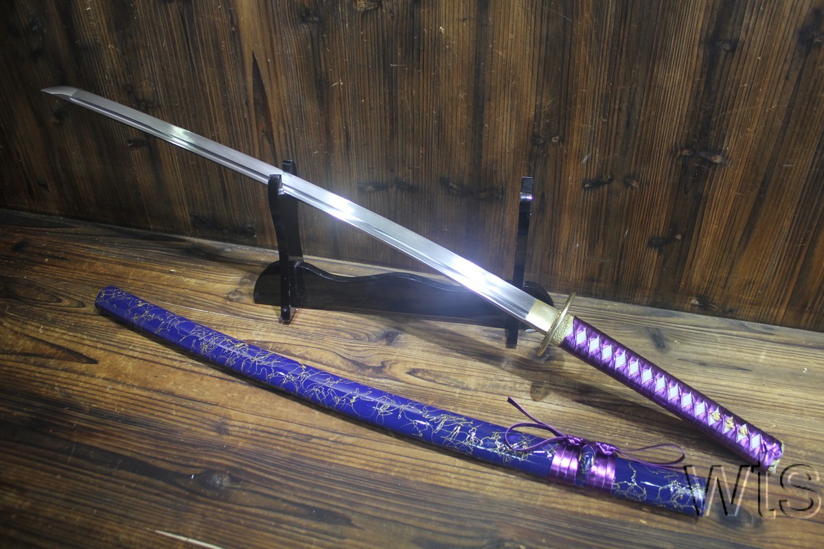 Japanese Hang Forged Murasaki 9260 Spring Steel Katana Samurai Sword ...