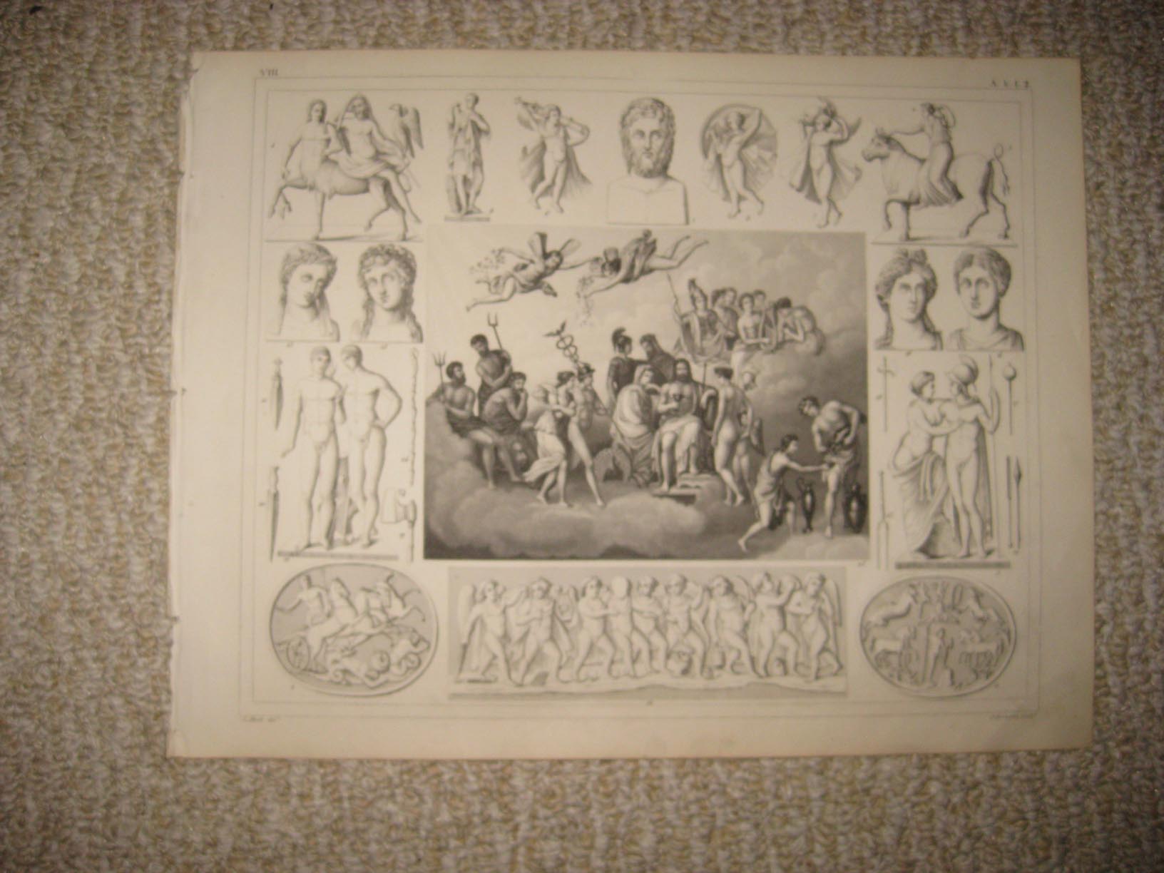 Details About Fine Antique 1850 Ancient Artifact Classical Greek Roman Sculpture Print Superb - 