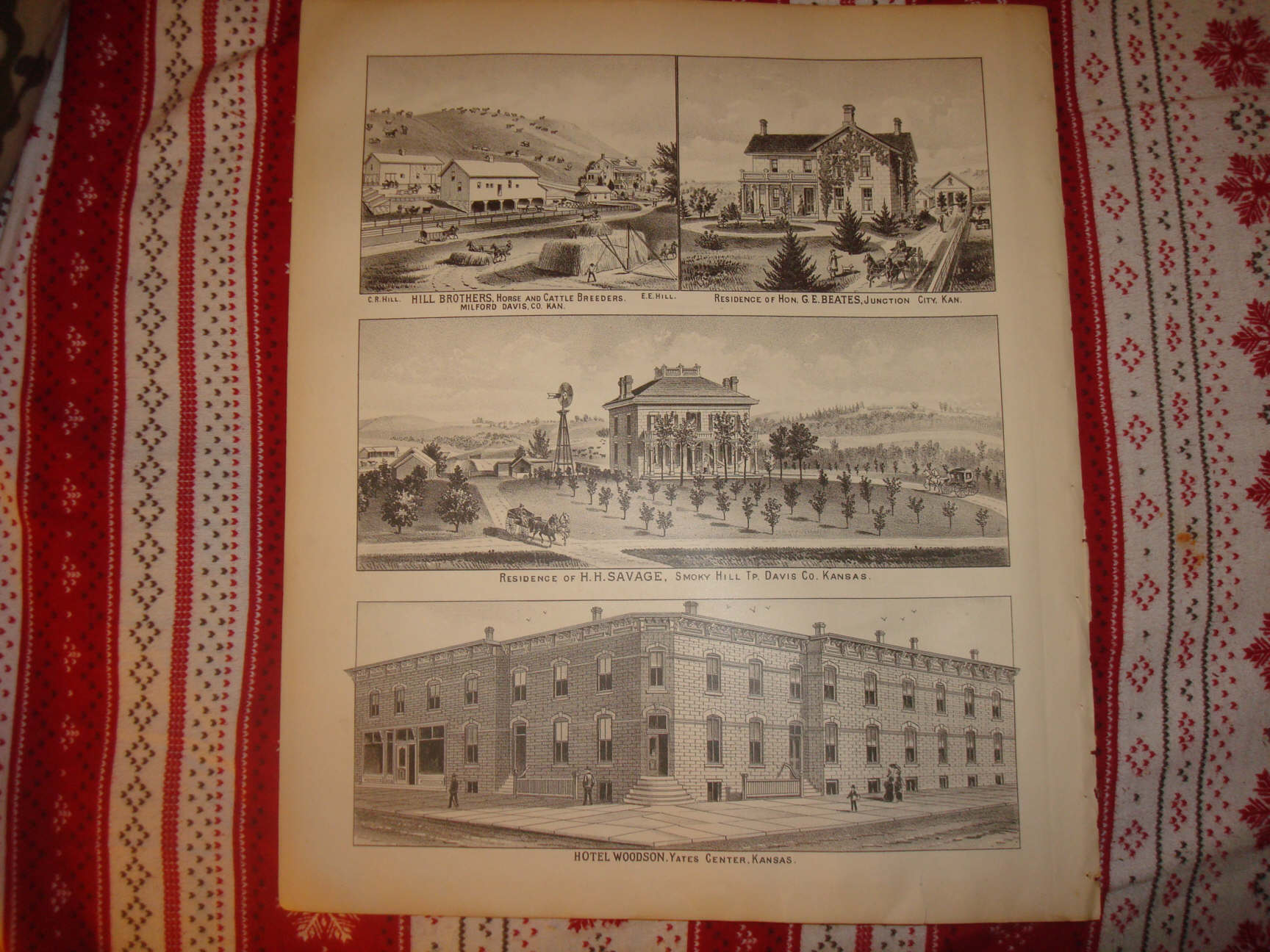 JUNCTION CITY YATES CENTER KANSAS ANTIQUE PRINT Rare NR eBay