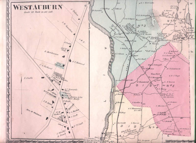 1873 EAST LIVERMORE & FALLS AUBURN MAINE ANTIQUE MAP NR eBay