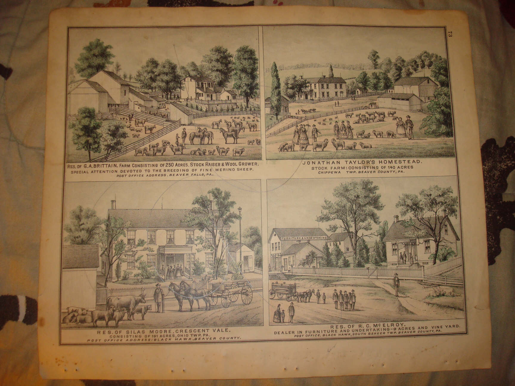 INDUSTRY PULASKI TOWNSHIP PENNSYLVANIA ANTIQUE MAP NR eBay