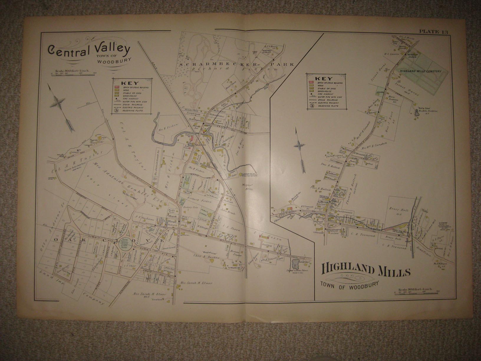 ANTIQUE 1903 CENTRAL VALLEY HIGHLAND MILLS WOODBURY ORANGE COUNTY NEW YORK MAP eBay