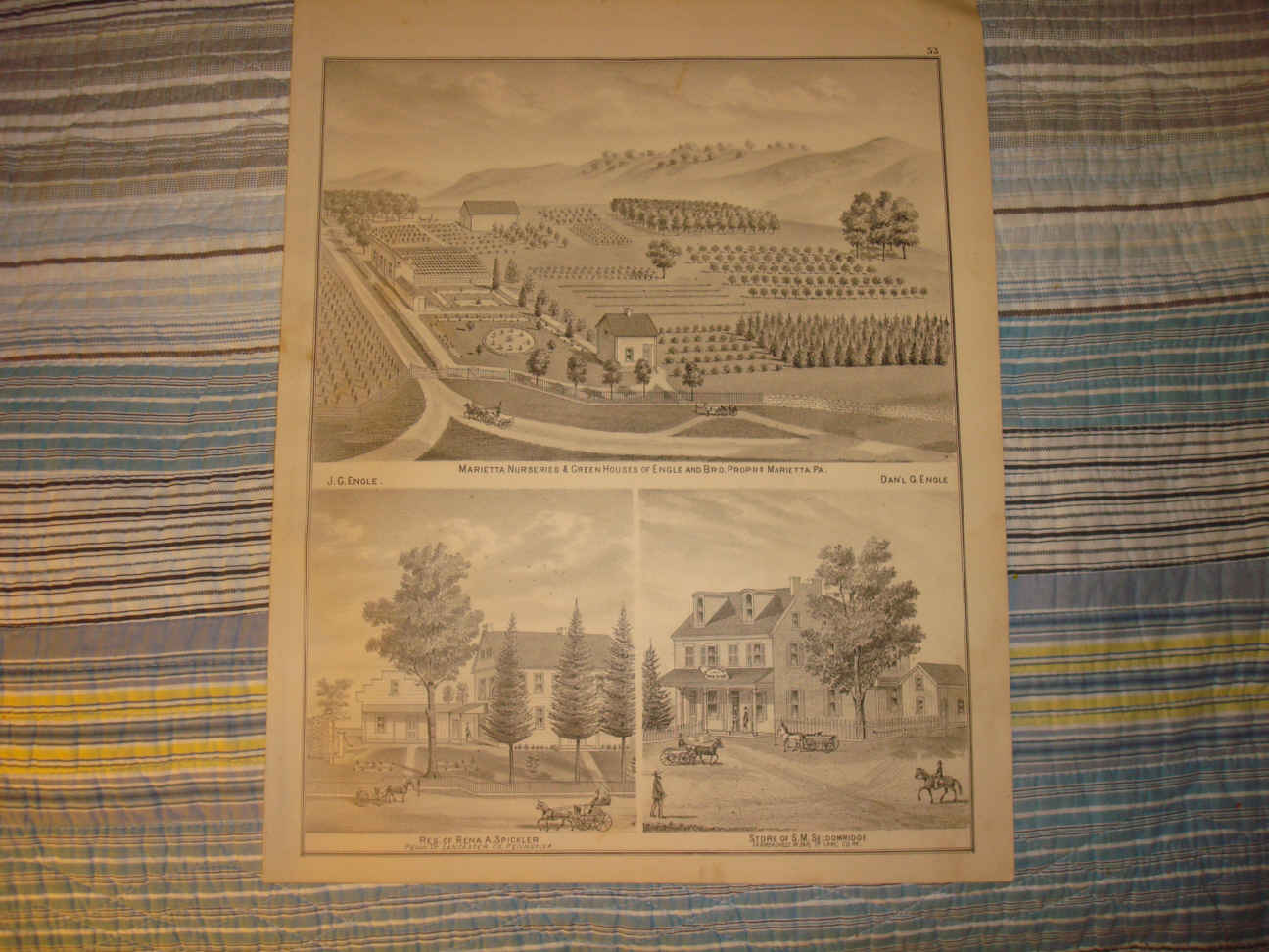 ELIZABETH TOWNSHIP LANCASTER PENNSYLVANIA ANTIQUE MAP N eBay