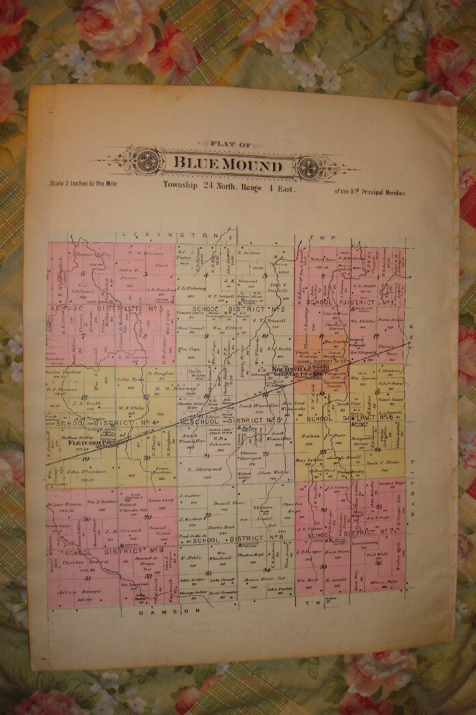 BLUE MOUND TOWNSHIP & NORMAL ILLINOIS ANTIQUE MAP NR eBay