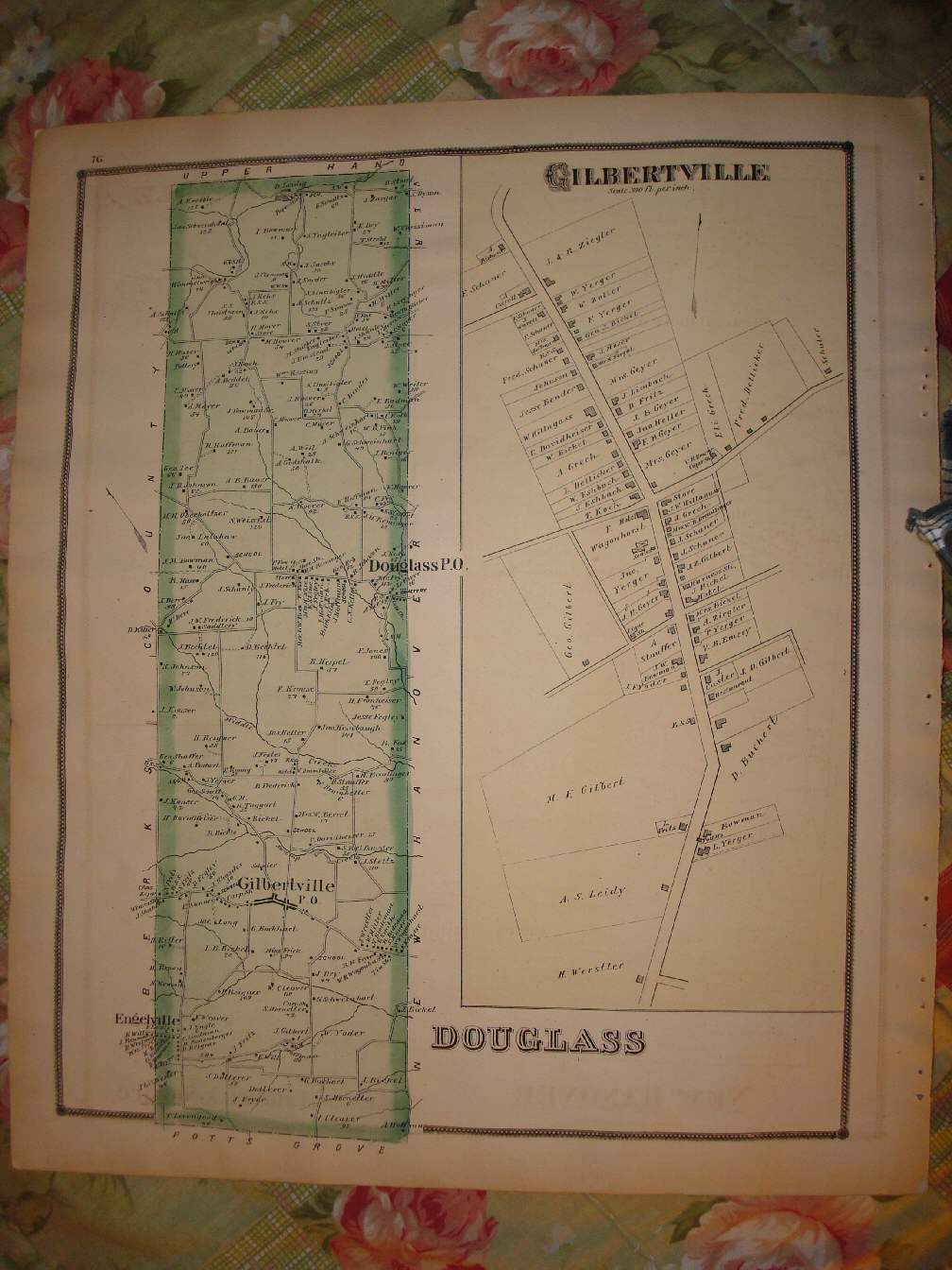 1877 DOUGLASS TOWNSHIP GILBERTSVILLE PENNSYLVANIA MAP N eBay