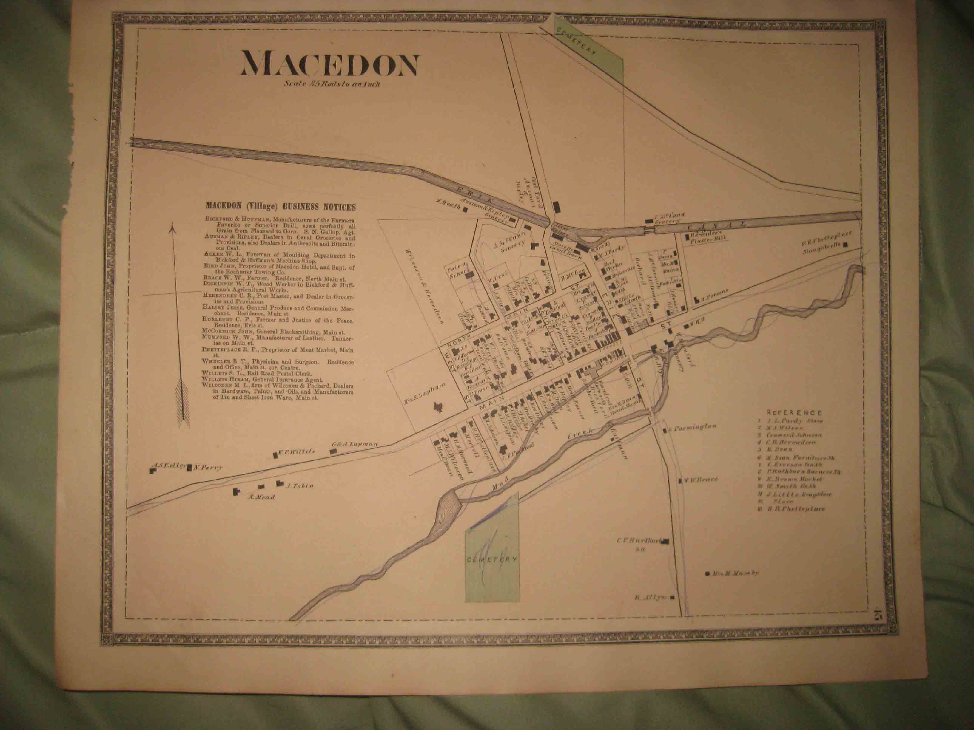 FINE ANTIQUE 1874 MACEDON WAYNE COUNTY NEW YORK HANDCOLORED MAP SUPERB RARE eBay